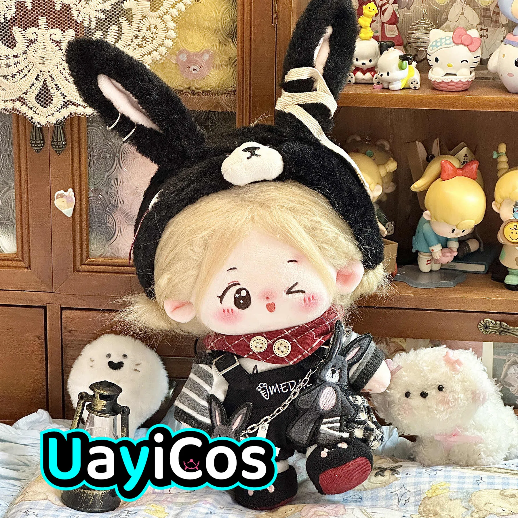 

20cm Doll Clothes Fashion Bandage Bunny Punk Cool Handsome Hair Band Suit Stuffed Plushies Plush Doll Accessories Anime Toy Kids
