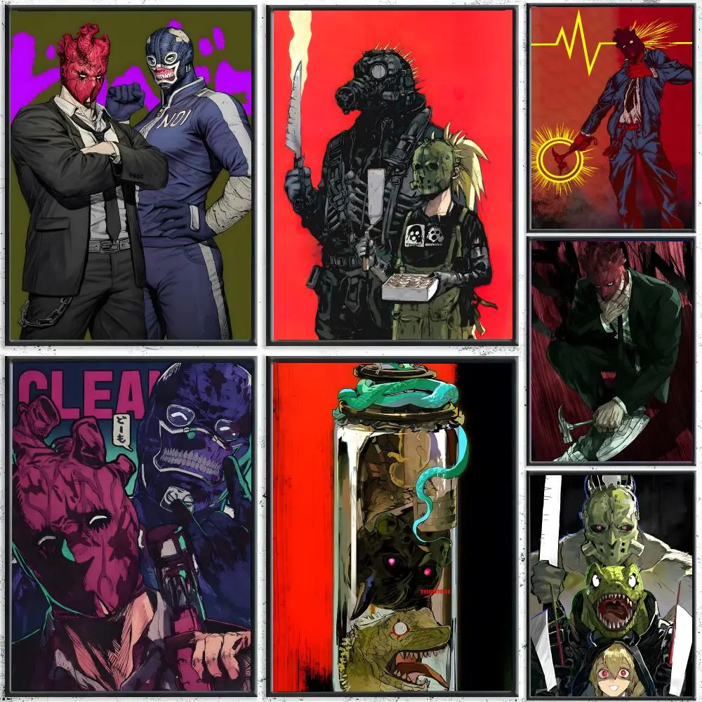 Anime Dorohedoro Retro Poster Self-adhesive Living Room Bedroom Party Bar Decor Moisture-proof Fade-resistant
