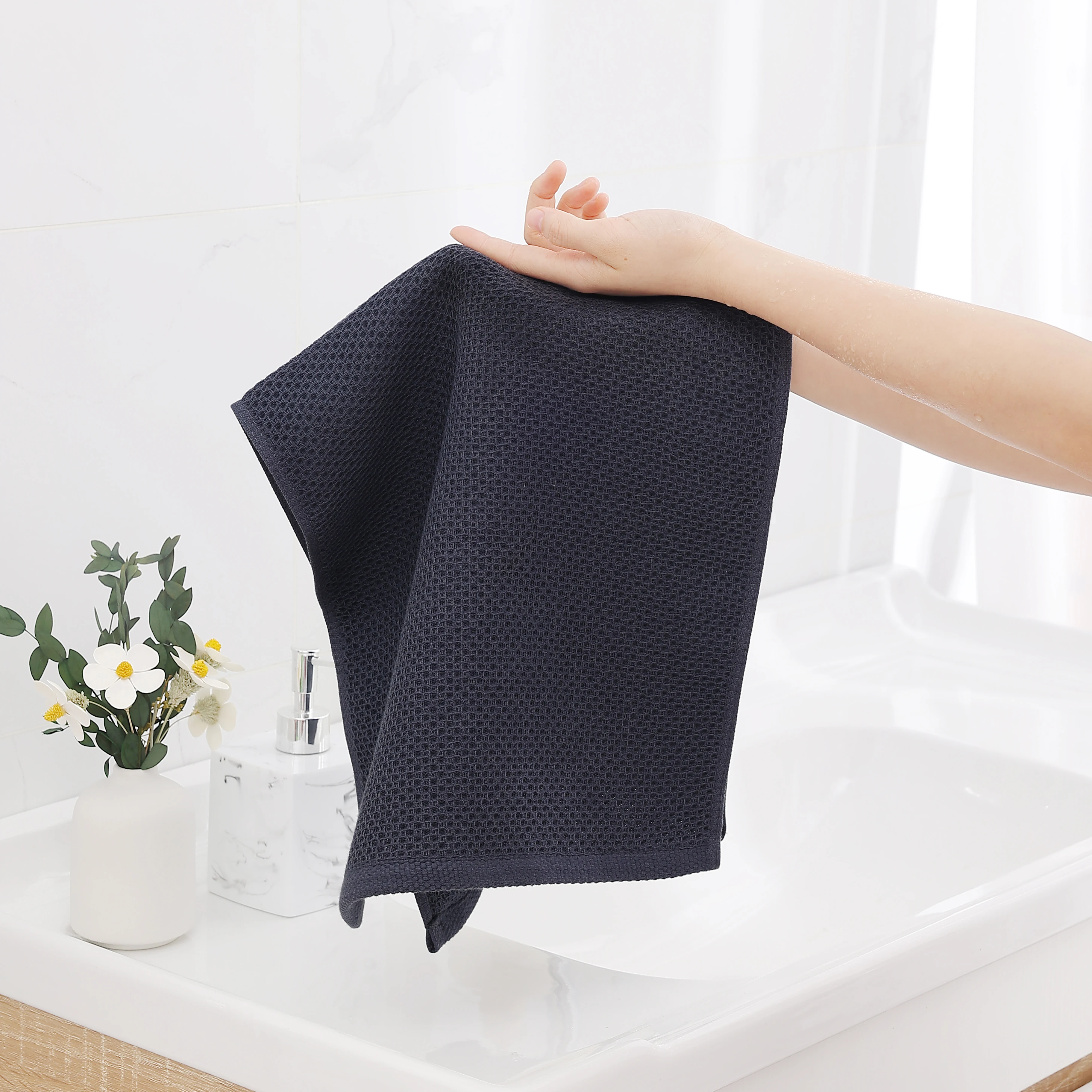 Homaxy 4Pcs Cotton Dishcloth Soft Super Absorbent kitchen Towels Microfiber Towel For Household Quick Drying Wash Cleaning Cloth