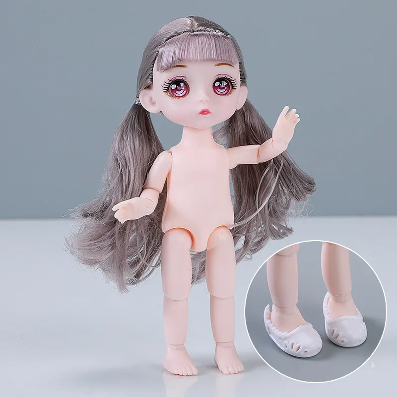 

Ob8/bjd Doll Double Horse Tail 16cm Naked Baby Body Makeup DIY Toy