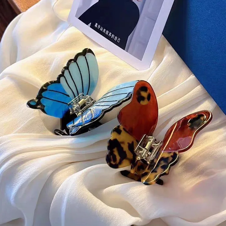 

NEW Simulated Colorful Butterfly Acetate Hair Claw Sweet Elegant Claw Clip INS Crab Hair Clip for Women Girls Hair Accessories