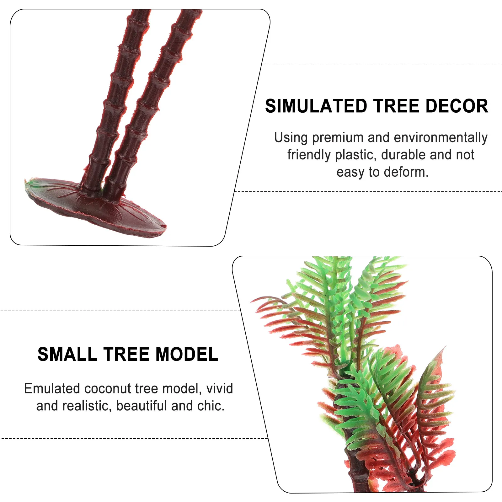 

20 шт. миниатюрных реалистичных кокосовых пальм для декора, имитация растений для песочниц, ландшафтных композиций, микросцен, украшение для офиса и дома