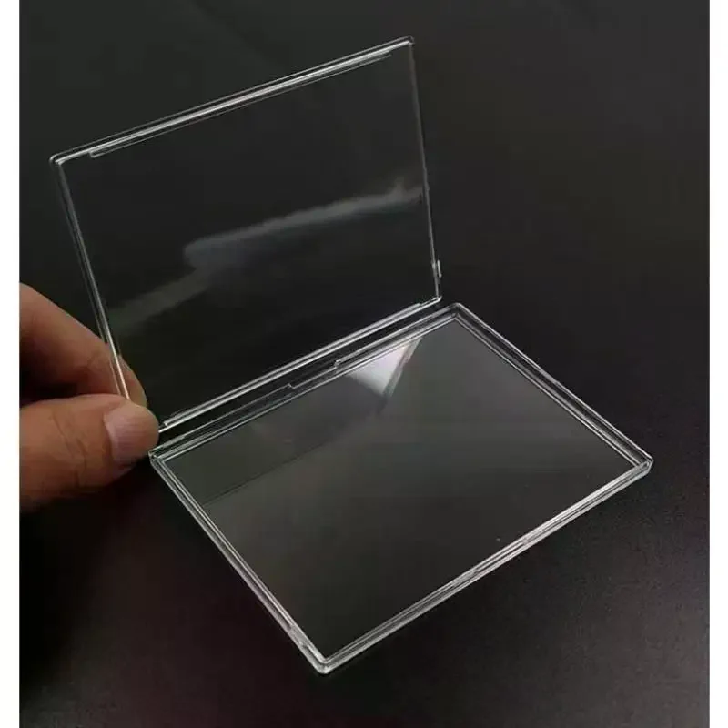 Clear Acrylic Card Holder Snap Type Gaming Sports Trading Card Display Case Kpop Idol Photo Protective Sleeves Not Magnetic10PC