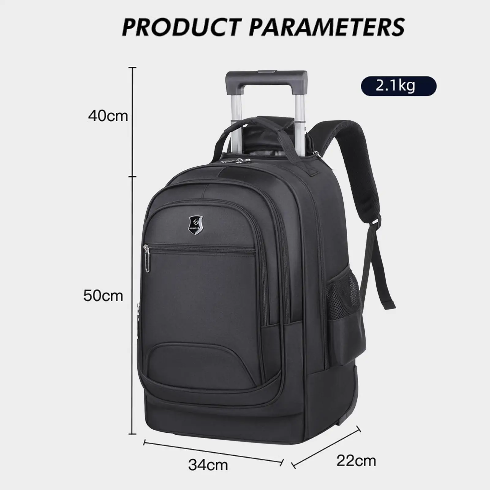 Rolling Backpack Large Capacity Computer Bag for Business Camping Adults