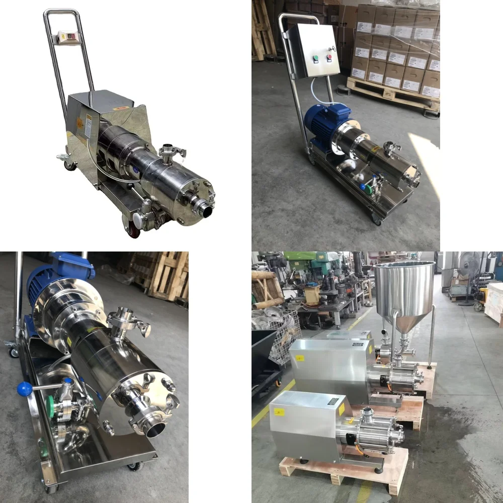 

4KW High Viscosity Chemical Emulsification Pump for Stainless Steel 3-Stage High Shear Mixer with Trolley for