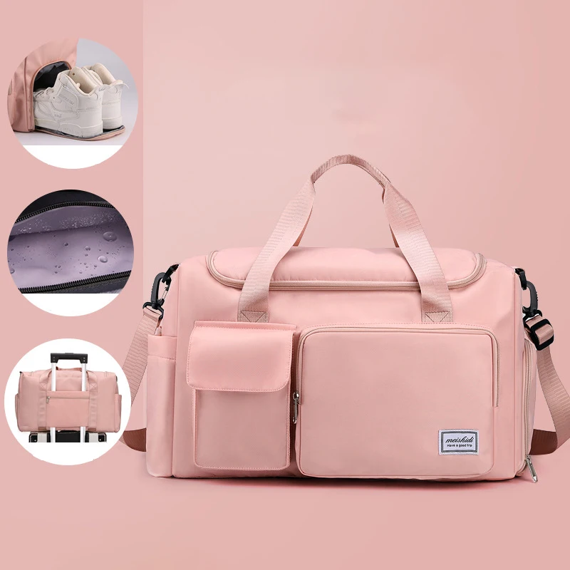 

Спортивная спортивная сумка для спортзала с отделением для обуви, отдельный карман для сухого и влажного воздуха, сумка через плечо, сумка для тренировок по йоге, дорожная сумка