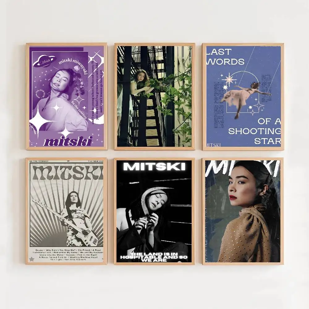 SinG-e-R- M-Mitski Band Poster HD Art Sticky Wall Waterproof Home Living Room Bedroom Bar Aesthetic Decoration