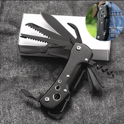 Multifunctional Scissors Swiss Army Knife Outdoor Camping EDC Gadget Folding Scissors Key Chain Fruit Knife CombinationTool