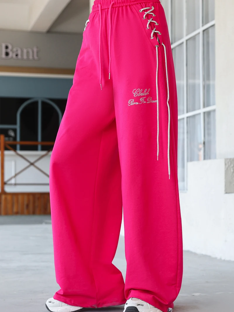high-waist-drawstring-wide-leg-pants-women-loose-slimming-casual-long-pants-square-dance-pants-cotton-polyester-fabric