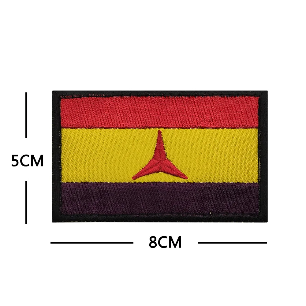 International Brigade Flag Patches Embroidery Spain Republic Flag Patch Military Shirt Coat Patch Label For Bags Applique