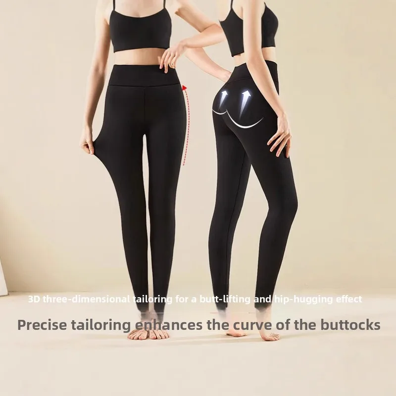 Women's Thickened Fleece Lined Leggings High Waist Tummy Control Slim Fit Thermal Tights Winter Pants Female clothing