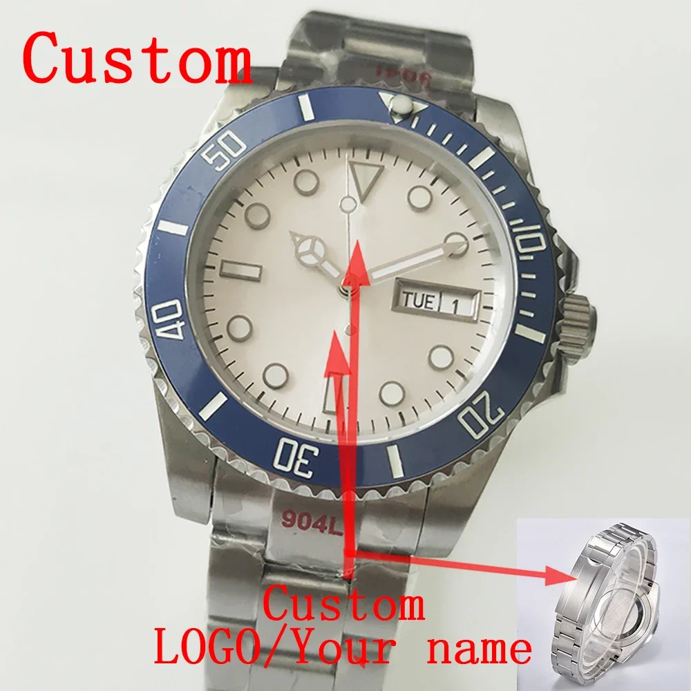 

Mechanical Watches 40mm Sapphire Glass Automatic Men's Watches Black White Dial NH36 Caliber 316 All Steel Bracelet Custom Watch