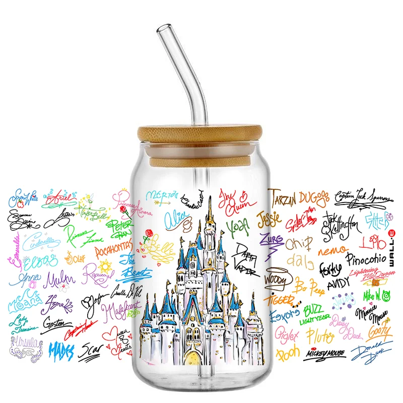 popular Easy Peel Waterproof 3D UV DTF Stickers For 16oz Libbey Glasses Castle Series Cup Wraps home decoration