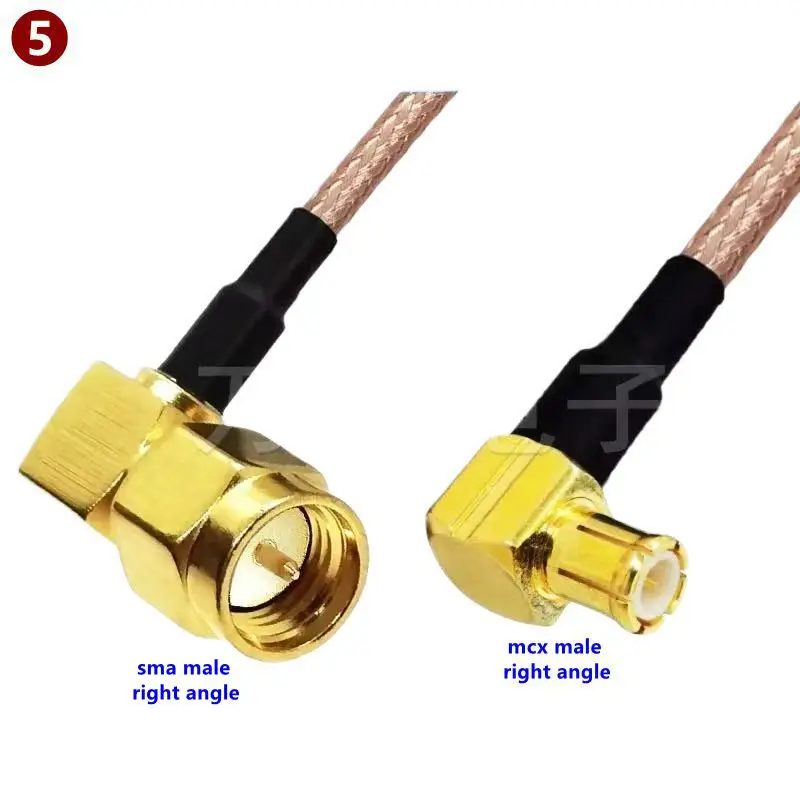 MCX Male To SMA RPSMA Male Female Crimp for RG316 Cable Pigtail Jumper Coaxial Extension Low Loss Fast Delivery