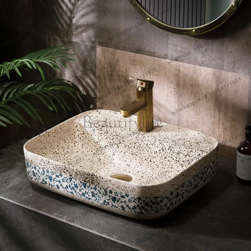 Bathroom counter basin anti-splashing water small size balcony wash basin household