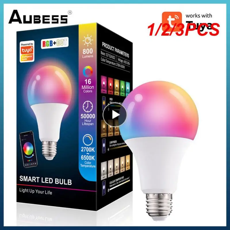 1/2/3 Stuks Tuya Smart Led Lamp Lamp 10W Bluetooth Lamp E27/B22 Rgbw Led Lamp Kleur Veranderende Lampada Rgb + Cct Decor AC85-265V