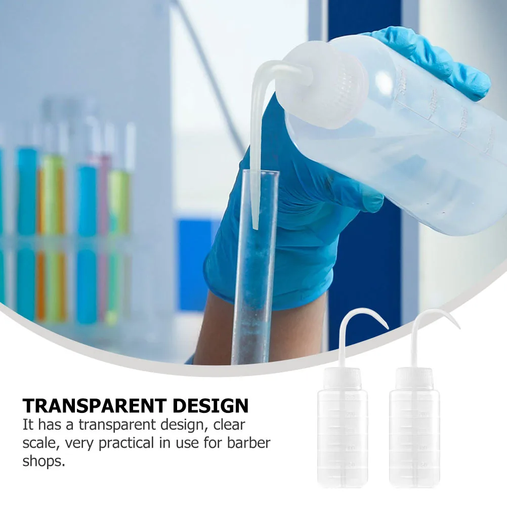 

2pcs 250Ml Refillable Empty Bottles Transparent Graduated Plastic Beak Mouth Container For Hair Coloring Shampoo Dye Salon Use