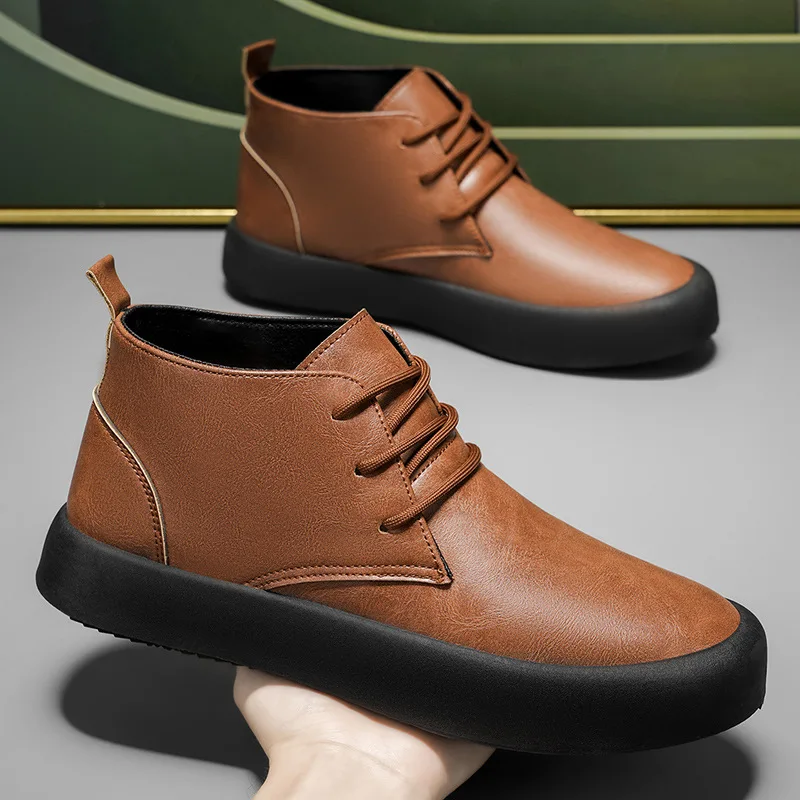 2026 Summer New Men's Shoes Fashion Trend Men's Casual Single Shoes British Style Short Boots Versatile Youth Shoes