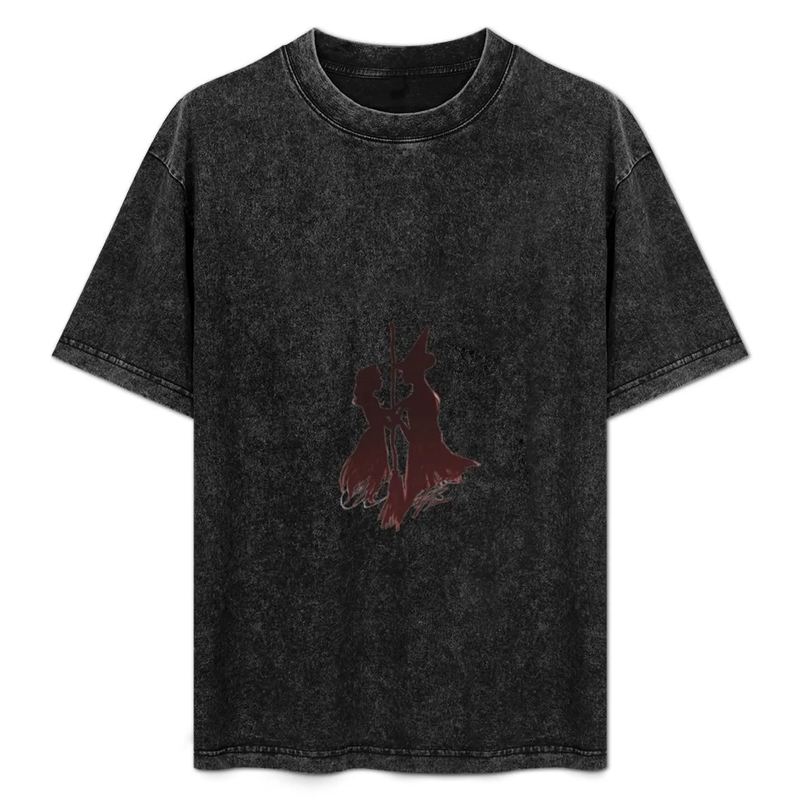 

Wicked Broadway Silhouettes T-Shirt Basic Solid Color Short Sleeve Cotton Top