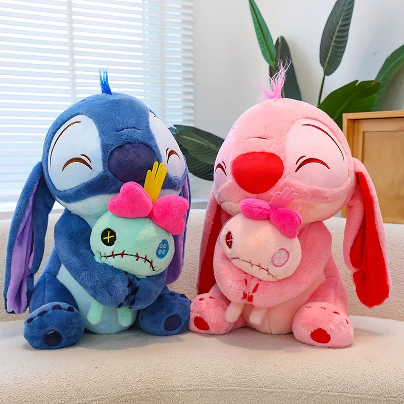 

45/60cm Disney Lilo & Stitch Plush Doll Scrump Cartoon Pink Angel Plushie Toy Cute Anime Soft Stuffed Kawaii Kids Birthday Gift