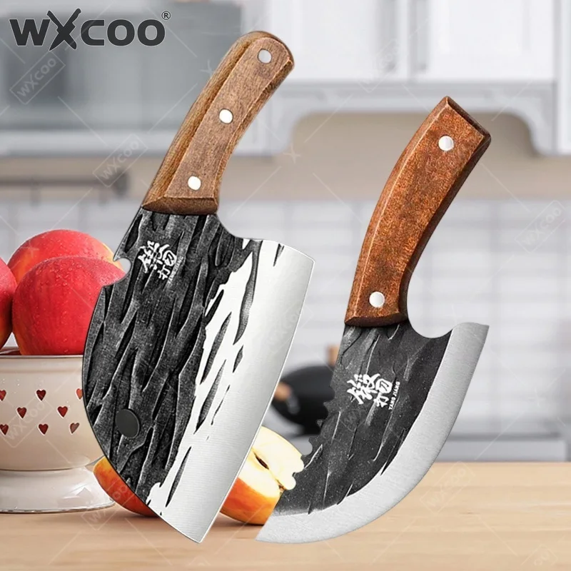 WXCOO Handmade Butcher Knife Meat Cleaver Kitchen Chef Boning Slicing Fishing Stainless Steel Slaughter Knives