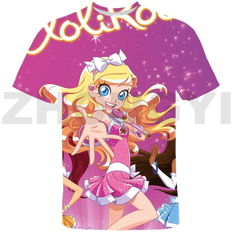 New LoliRock Anime Clothes 3D LoliRockstar T-shirt Sport Leisure Tees Kids Summer Short Sleeve Women Kpop Tops Parent-child Wear