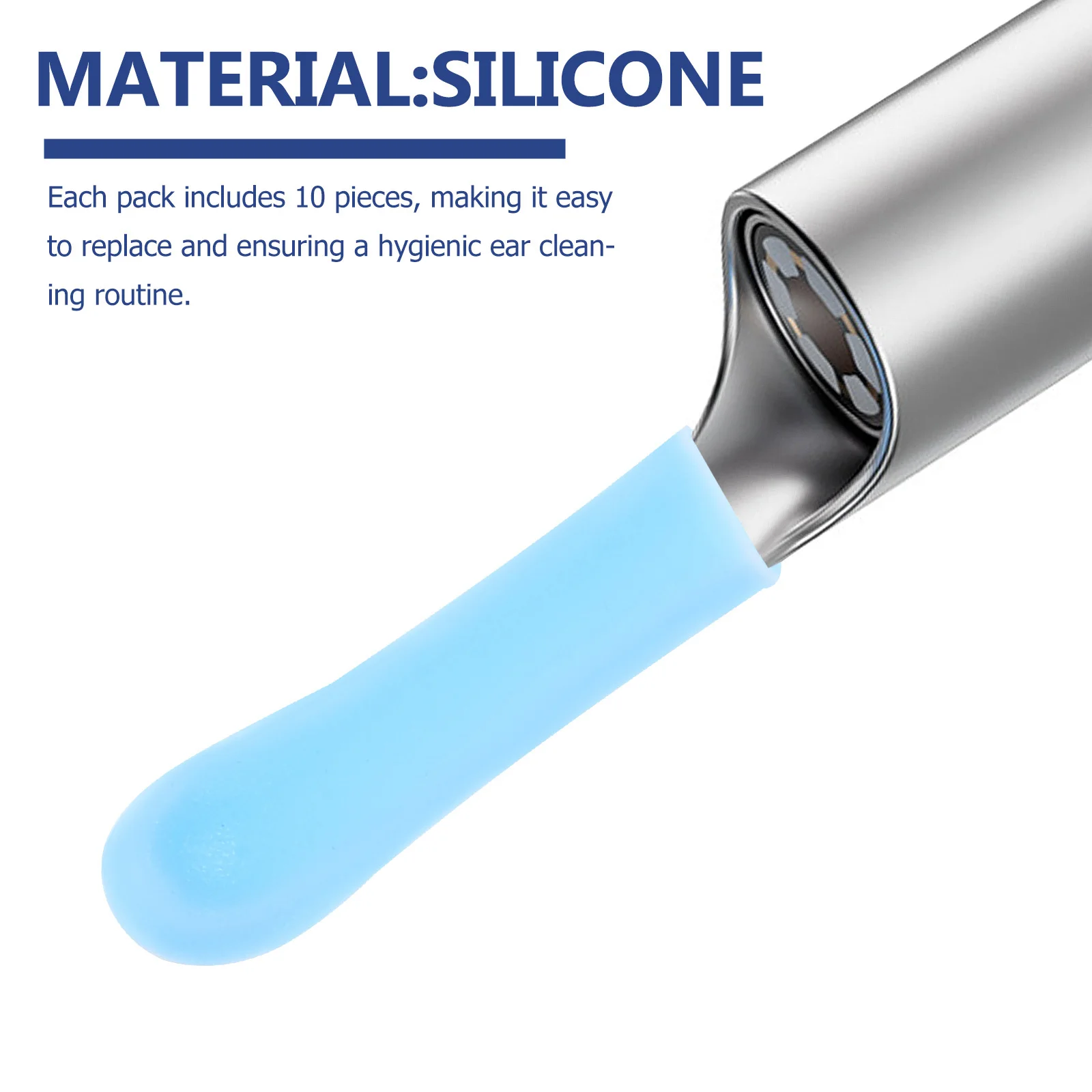 10 szt. Silikonowe nakładki na łyżeczki do uszu, miękkie, wygodne narzędzie do usuwania woskowiny, uroczy wzór, łatwe wymienne nakładki na łyżeczki do czyszczenia uszu.