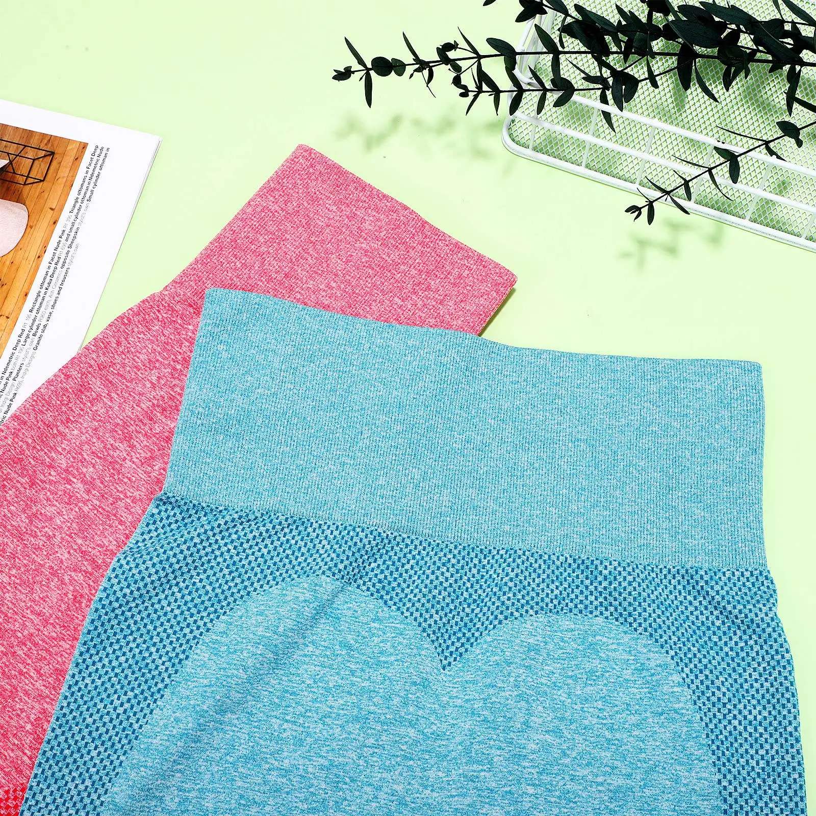 

2Pairs High Waisted Yoga Shorts Sport Shorts Women Breathable Stretch Gym Workout Fitness Athletic Legging Volleyball