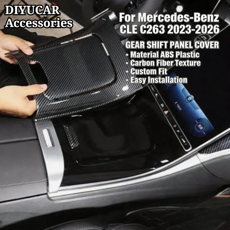

For Mercedes Benz CLE Class C236 2023-2026 ABS Carbon Fiber Car Center Console Panel Cover Trim interior Accessories