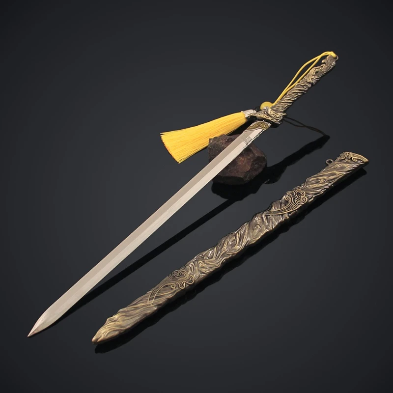 11.81in Film En TV Perifere Tian Di Xuan Huang Zwaard Oude Zwaard Wapen Model Met schede Desktop Collectie Decoratieve
