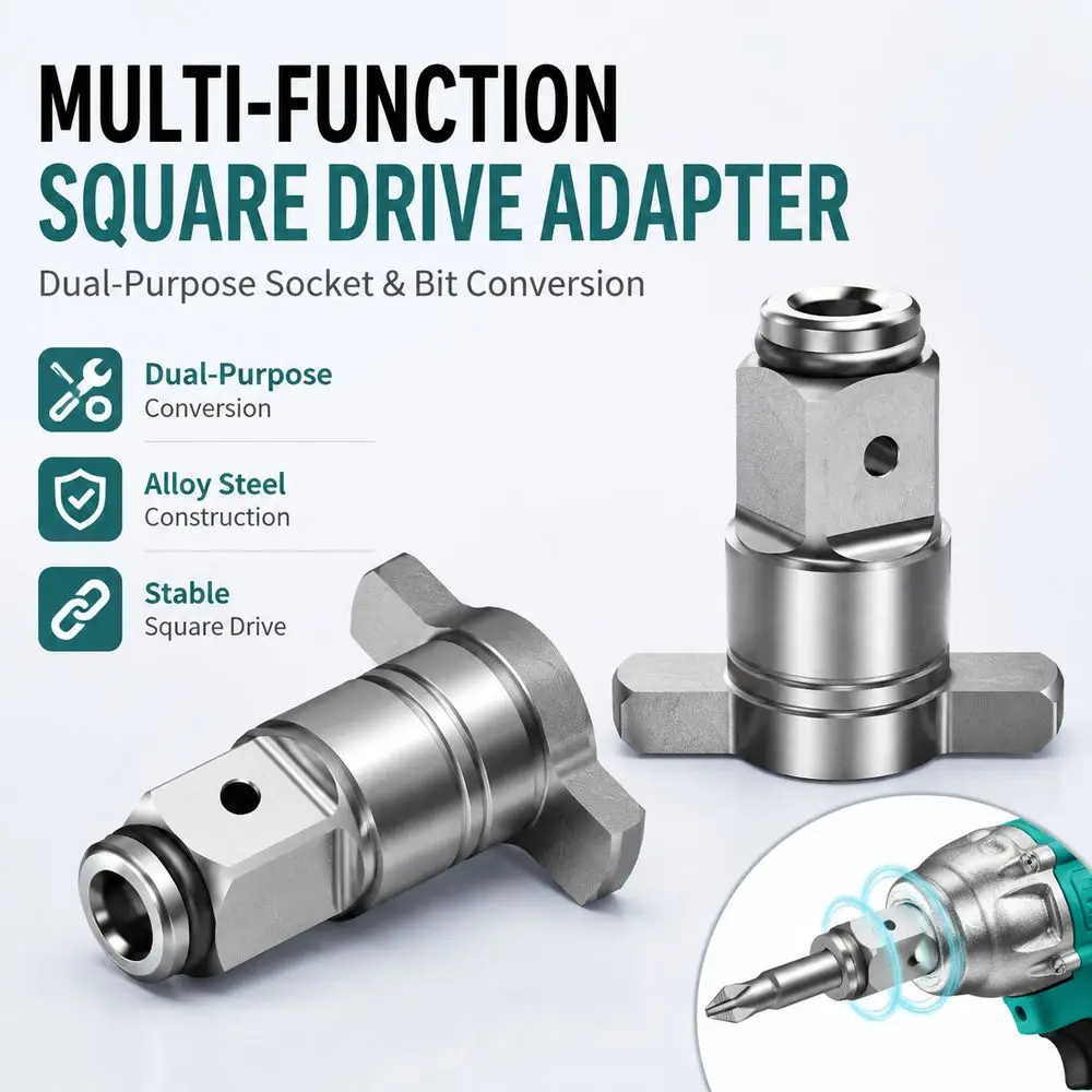 Alloy Steel Electric Wrench Adapter Square Drive Structure Dual-Purpose Square Drive Adapter T-Shaped Structure