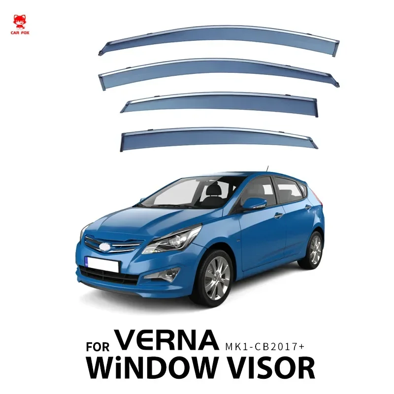 Fit for Hyundai VERNA Reina Window visor Car Sun Rain Guard Vent Shade Deflector Wind Weathershield Moulding Trim