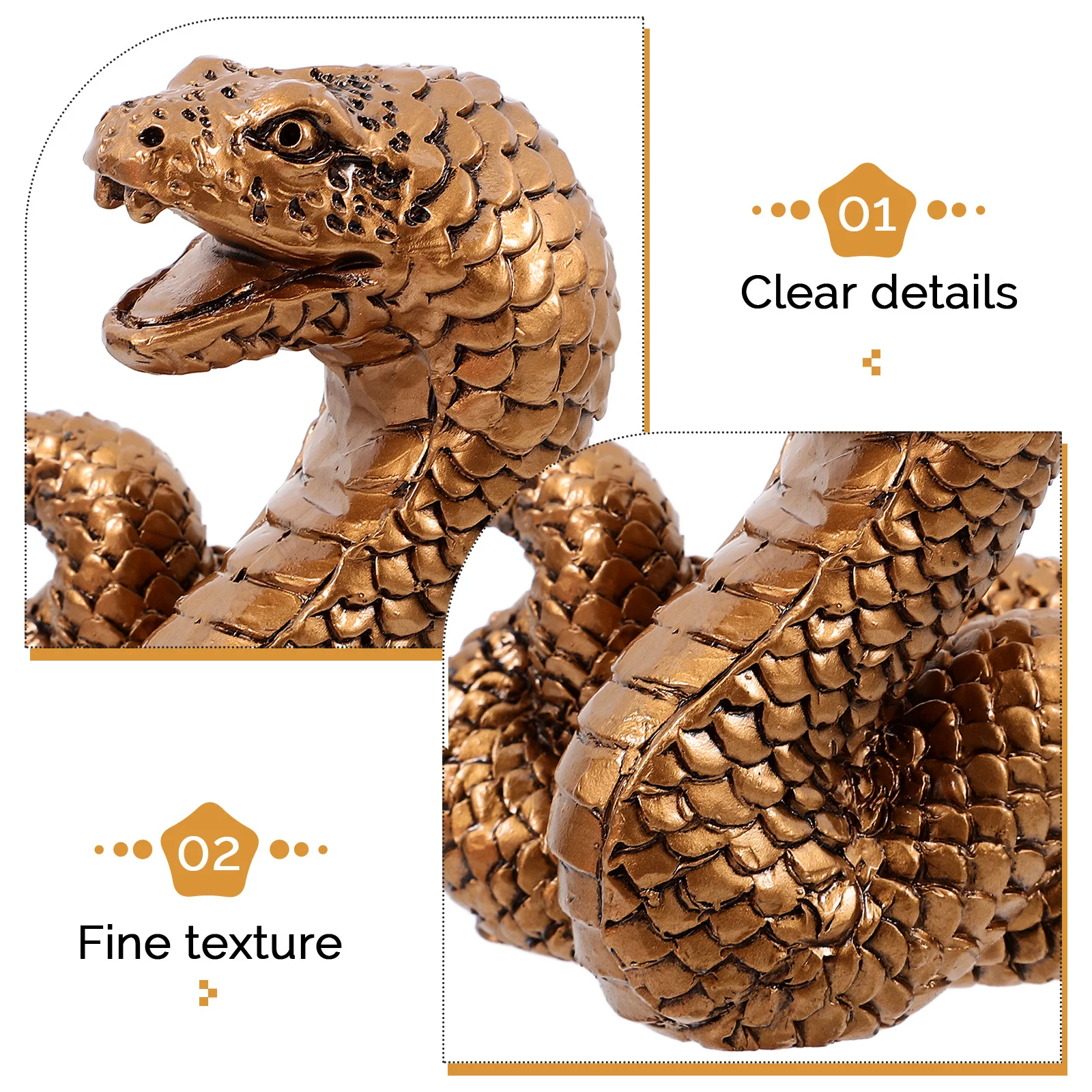 

Realistic Resin Snake Decoration Zodiac Theme Garden Balcony Ornament Lifelike Scary Snake Statuette for Home Office Decor Use