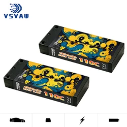 GNB 4600mAh 2S 7.6V HV 140C Custodia rigida a basso profilo Shorty LiPo Batteria 5.0mm Proiettile XT60 T EC5 Spina per auto da corsa RC Barca
