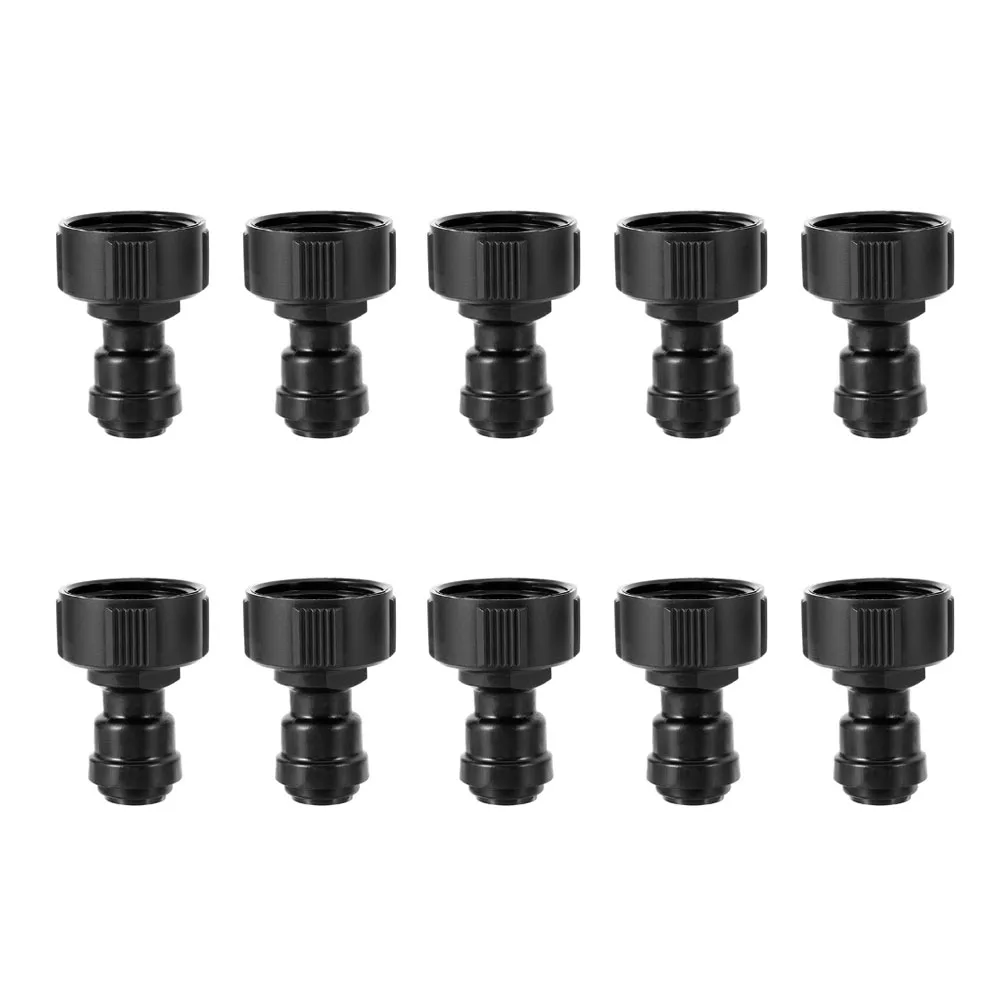 ABS Drip Irrigation Faucet Adapters 10 Pack for GHT 3/4 Male Thread Faucets and 1/4 Drip Tubing Quick Connect Sealed Connection