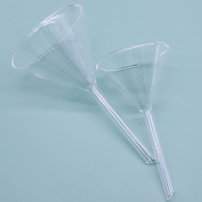 

Thickened glass funnel short neck long neck funnel 60/70/90mm oil funnel triangle funnel perfume funnel