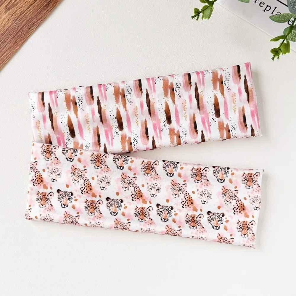 New High Elasticity Leopard Print Headband Sweat Absorbing Breathable Sports Headband Wide-brimmed Yoga Headband Yoga