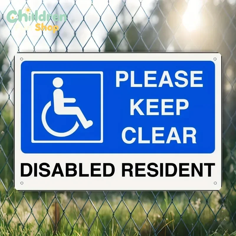 Please Keep Clear Disabled Parking Sign Metal Tin Sign 20x30cm Wall Decor Outdoor Gift