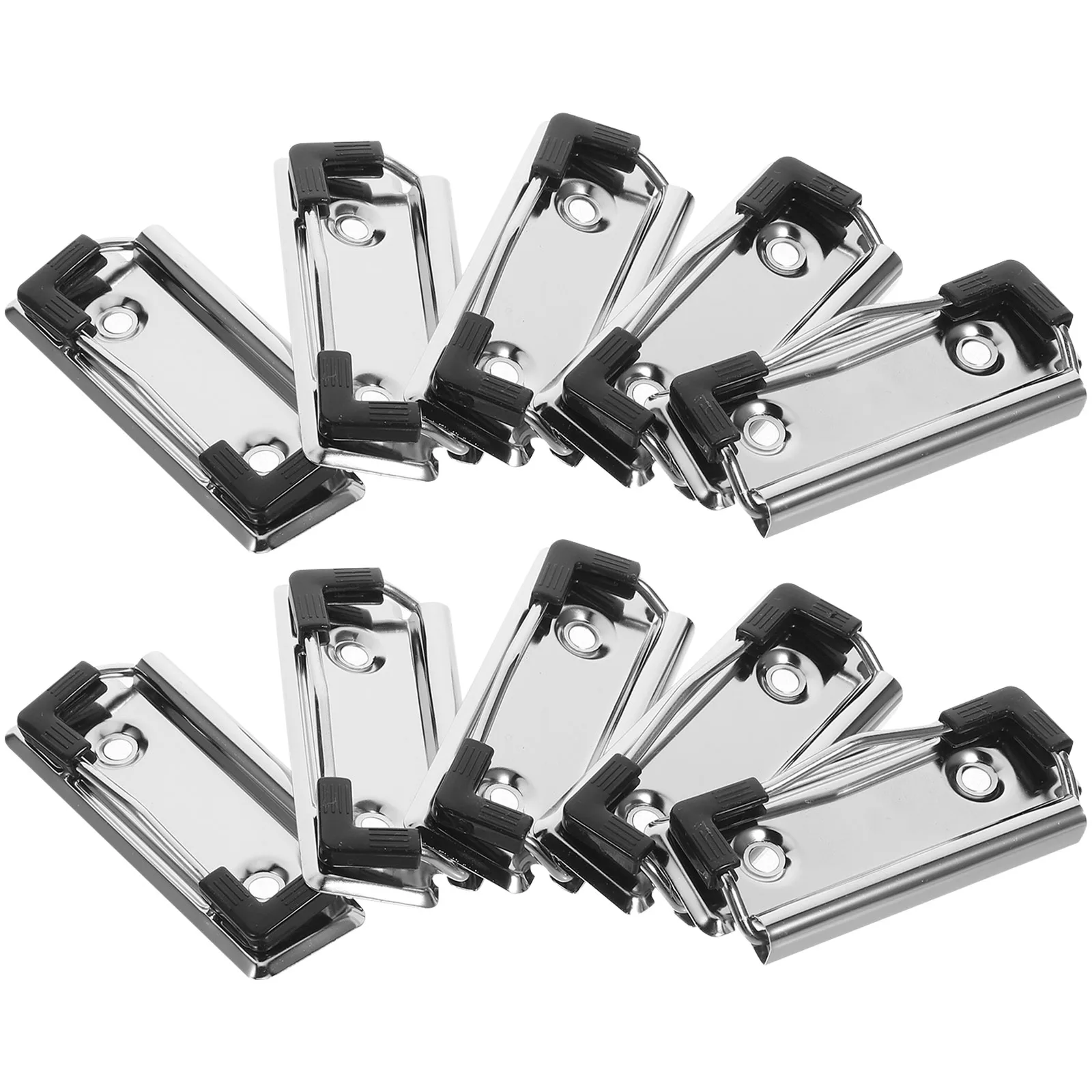 

10pcs Metal Clipboard Document File Board Clamps Replacement For Office Strong Paper Fixing File Clip