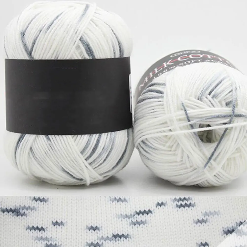 

5 Rolls Multicolor Gradient Cotton Yarn Crochet Knitting Thread Three-Ply Soft Durable For Diy Blankets Socks Accessories