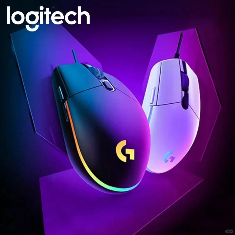 Logitech G102 LIGHTSYNC RGB Gaming Mouse 8000 DPI Delta Zero Sensor 1ms 85g Ringan 6 Tombol FPS/MOBA PC Mac