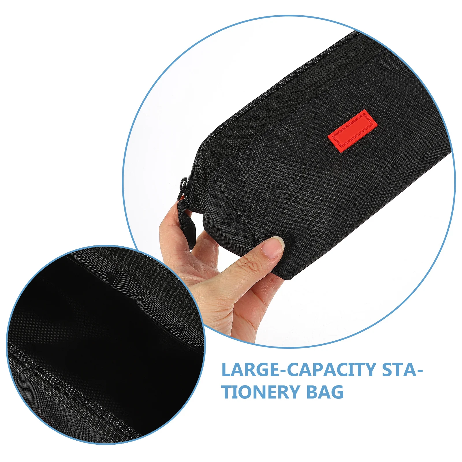 Large Capacity Pencil Bag Oxford Cloth Wear Resistant Stationery Supplies Storage Pouch For Students Portable Canvas