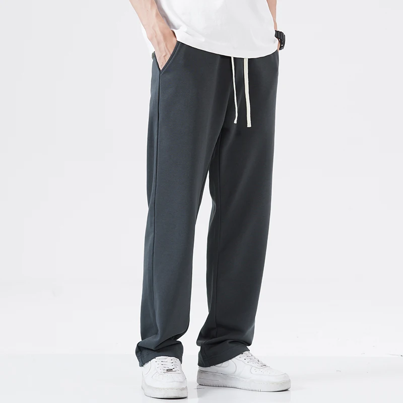 

Loose Wide Leg Casual Pants Men's plus Size Spring Autumn Youth Straight Tube Polyester Fiber Casual Trousers
