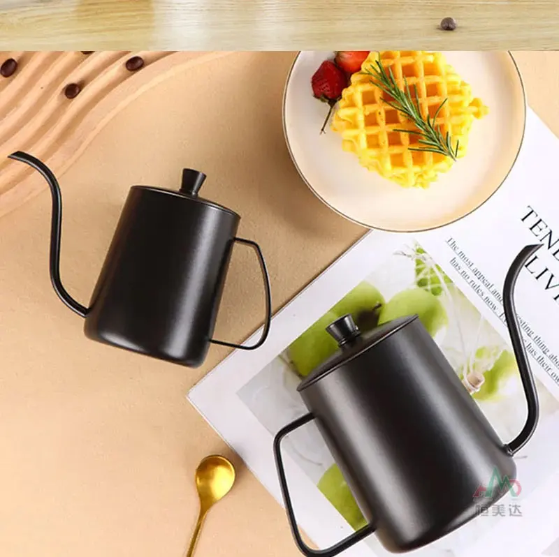 Edelstahl Pour-over Kaffeemaschine Hängen Ohr Hand Brauen Topf Haushalt Lange auslauf Feinen Mund Wasserkocher Tropf Wasserkocher Lange topf – Detail 3