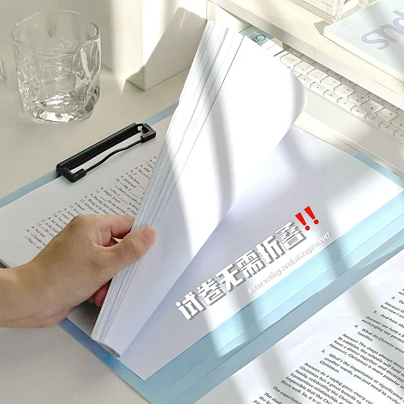 Multi Functional A4 File Folder Large Capacity Double Clips Clipboard Document Board File Organizer Office Accessories