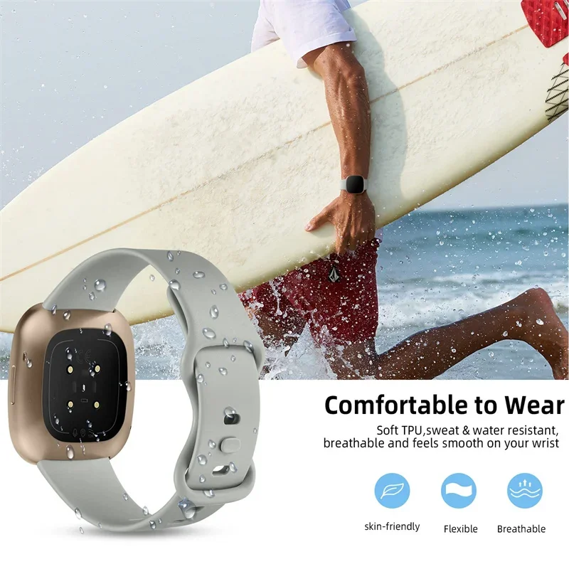 スポーツバンド Fitbit Versa 3 ストラップスマートウォッチリストバンドアクセサリー時計バンドソフトシリコンブレスレット Fitbit Sense Versa3 用