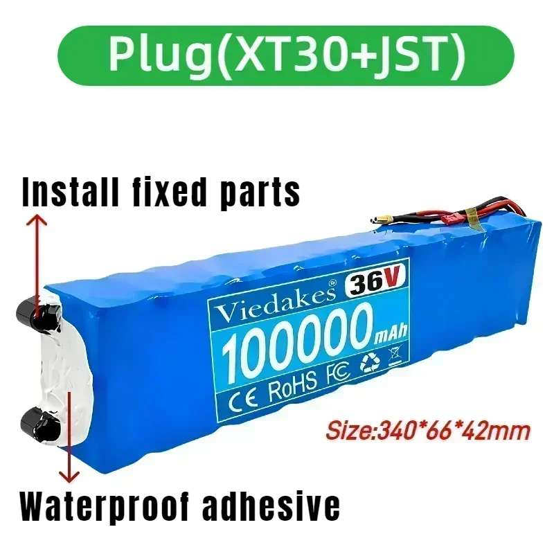 10S3P 36V 12Ah Lithium Battery Pack Built‑in BMS Protection Board For 350‑500W Electric Scooter E‑Bike DIY Modification