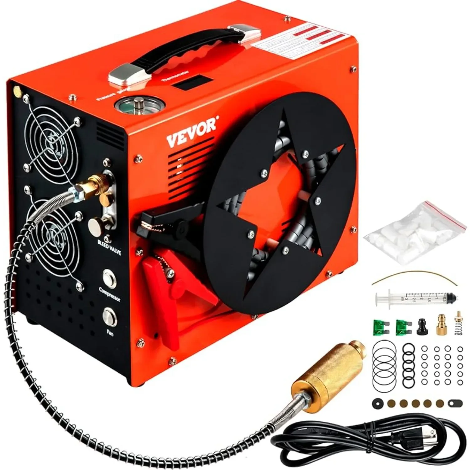 

PCP Air Compressor, Auto-stop Powered by DC 12V Car or Home AC 110V/220V, 4500Psi/30Mpa/300Bar | USA | NEW