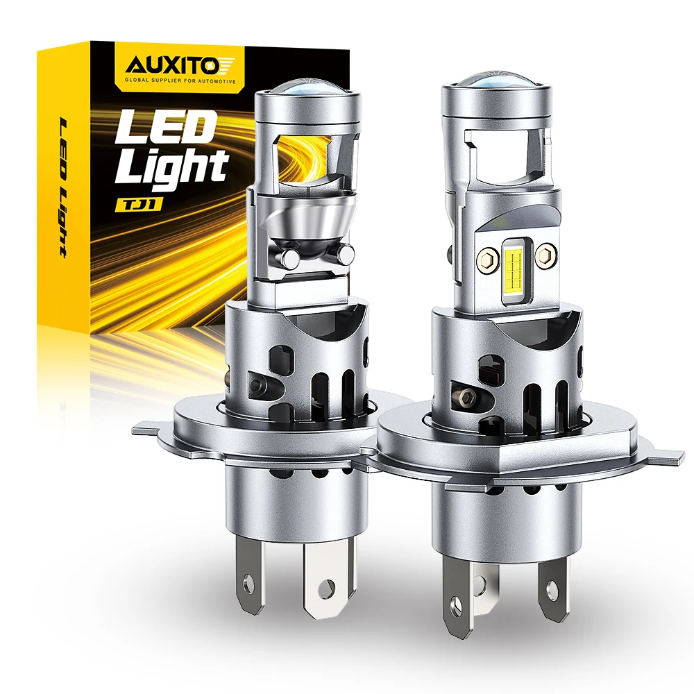 

AUXITO 2Pcs 20000LM 80W Turbo H4 LED Lamp with Lens 9003 High Low Beam Projector Headlight Spotlight for Motorcycle 12V White
