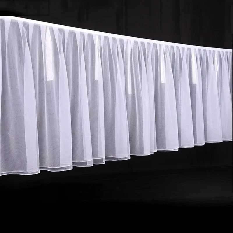 

Wedding Ceiling Drapery Tulle Panels S Shaped Sheer Gauze Curtains 1 3 5M for Mariage Ceremony Hall Decoration